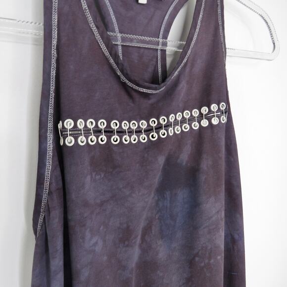 3.1 Phillip Lim Acid Wash Eyelet Racerback Tank Medium Gray Tie Dye Casual Med - Picture 6 of 7